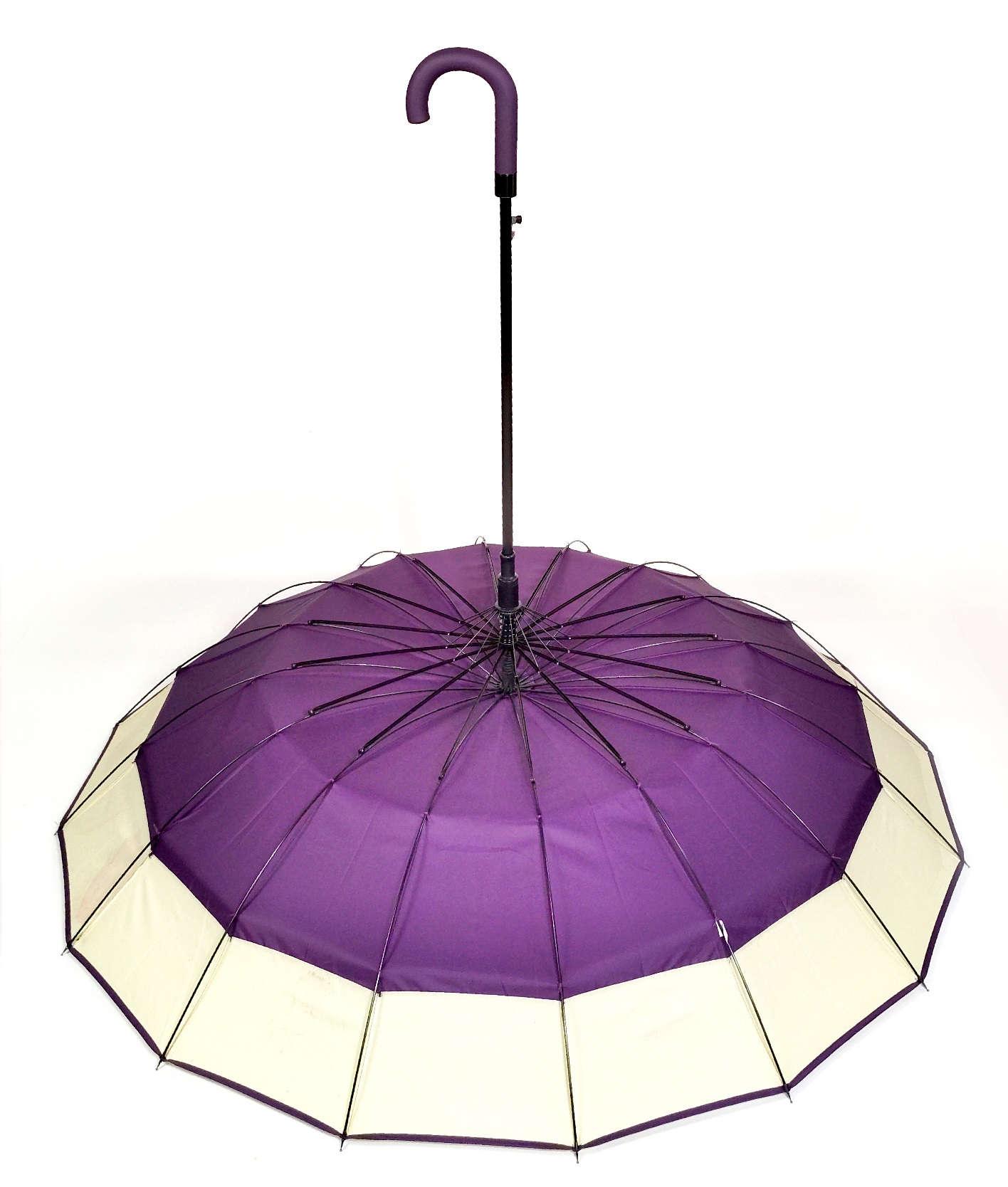 Windproof  16 RIBS Polyester with Border Adult Umbrella